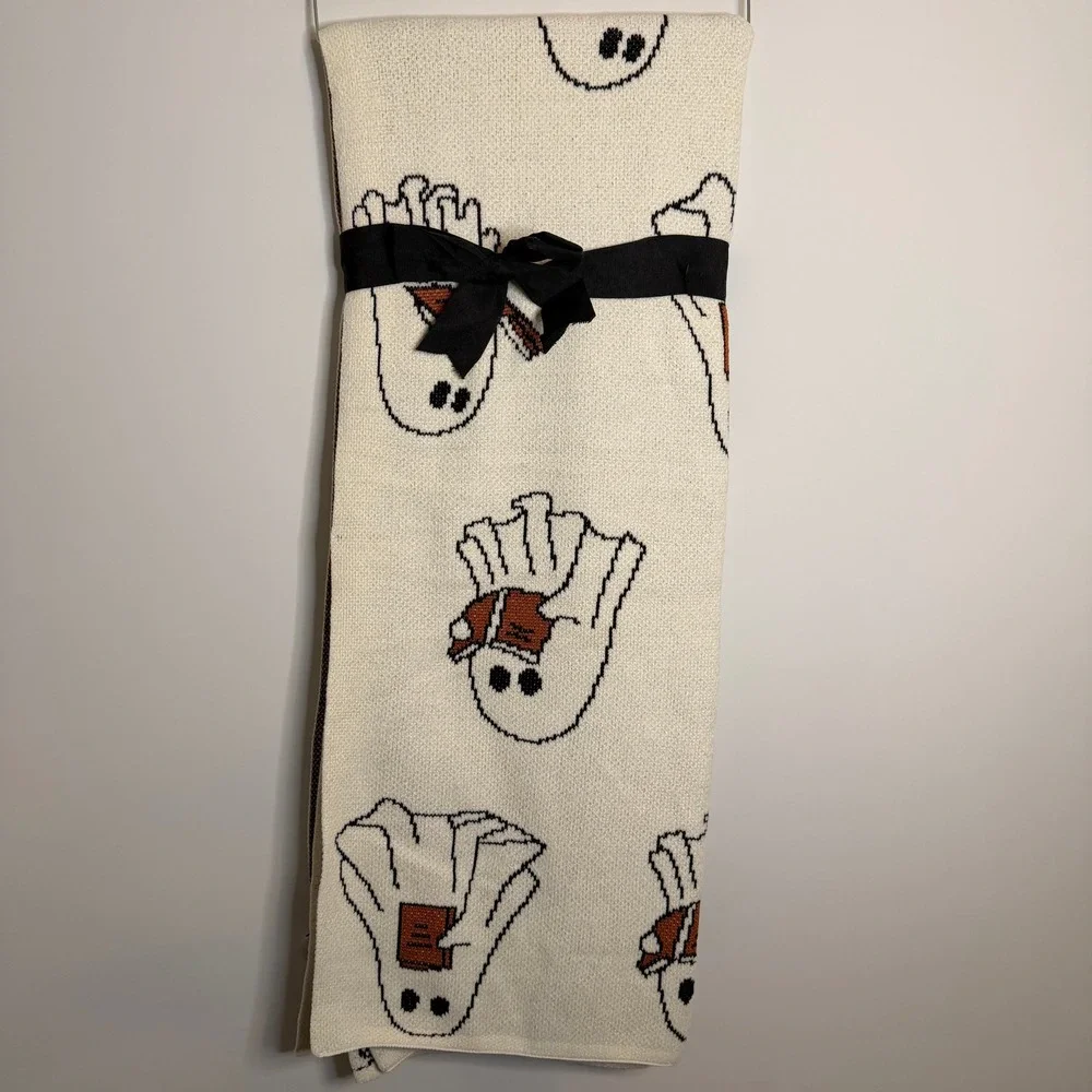 New Goblin & Ghoul Ghost Reading Book Viral 50x70 Throw Blanket Knit Halloween